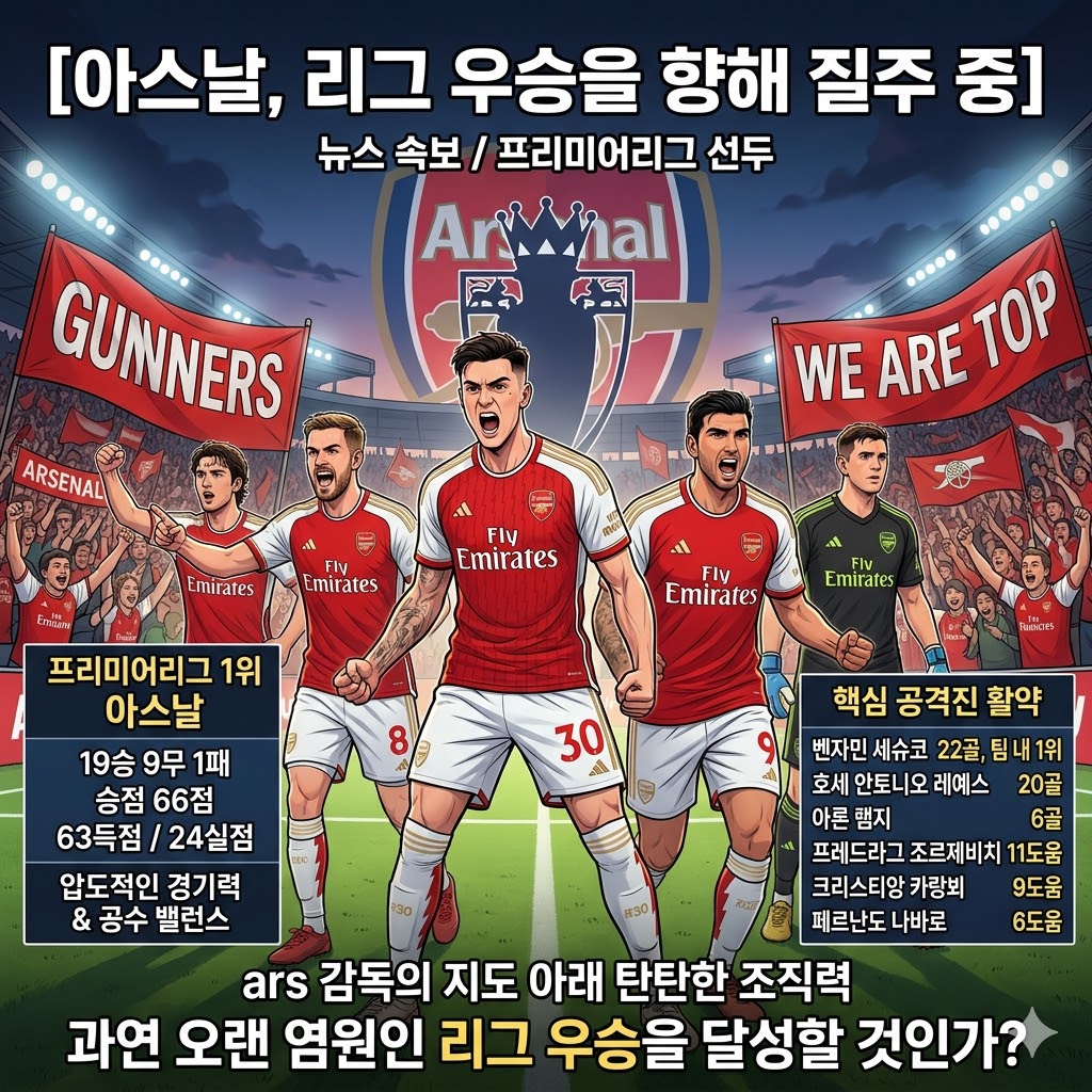 [무패 질주] 아스날, 왕좌 탈환 눈앞!
